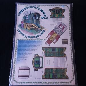 Vintage Rare Gypsy Caravan Van 1902 Card Master Modles No 2 Paper Model Cut Out
